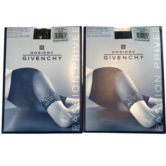 Bundle of 2 Vintage Givenchy Hosiery Secret Smoother Short, Jet Black, NWT - Picture 1 of 6